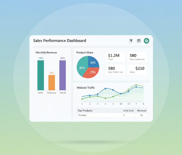 Excel'de Flat Dashboard Tasarımı 5 Adımda Minimalist Güzellik